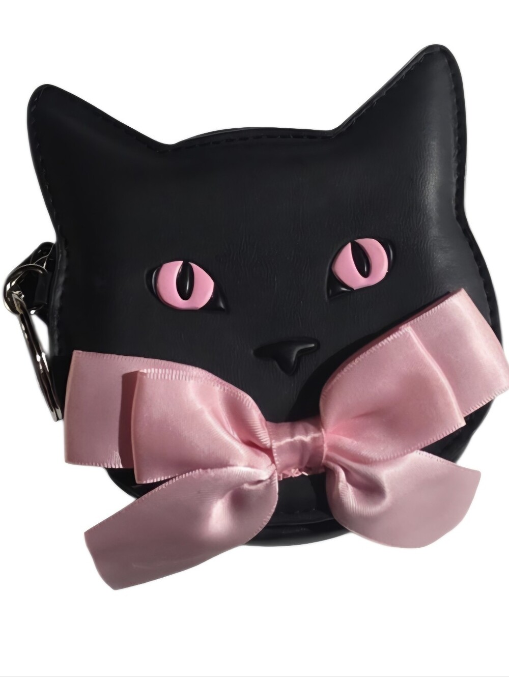 Black Cat Coin Purse with Pink Bow